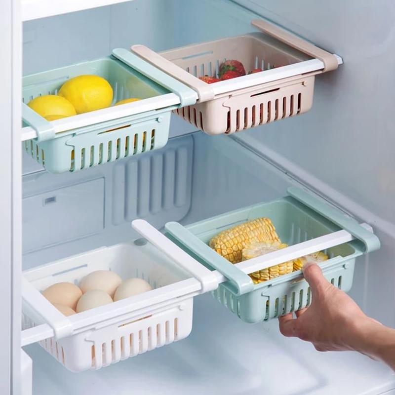 Adjustable Fridge Organizer Racks Tray Sliding Storage Racks (4 Pc Set)