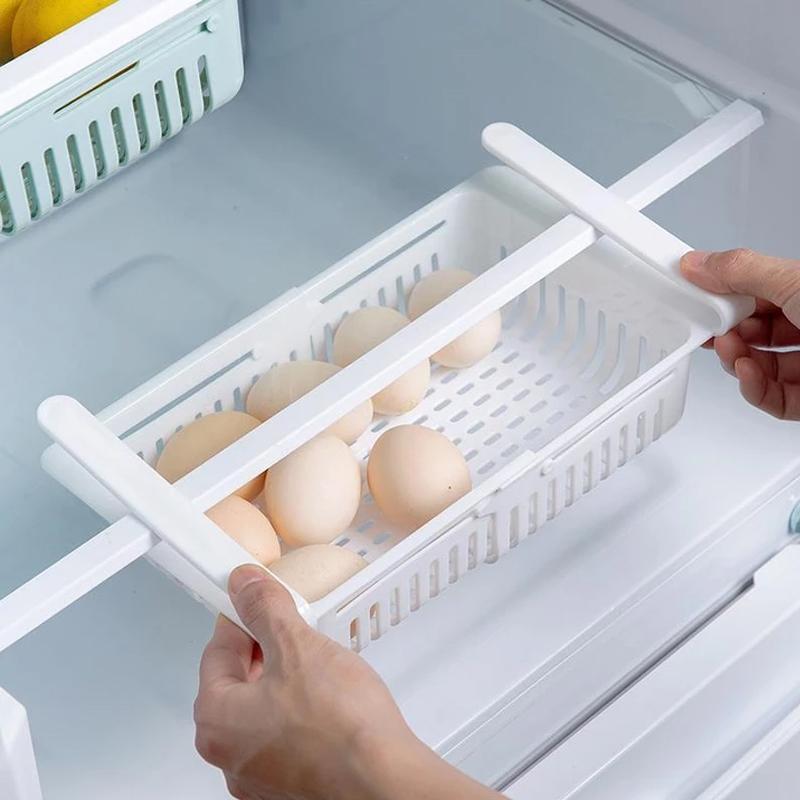 Adjustable Fridge Organizer Racks Tray Sliding Storage Racks (4 Pc Set)