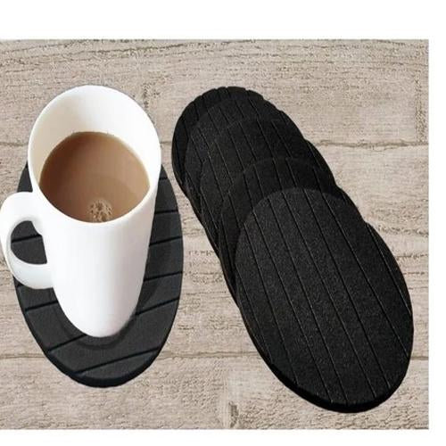 6 Pcs Round Shape Plain Silicone Cup Mat Coaster Drinking Tea Coffee Mug Wine Mat For Home