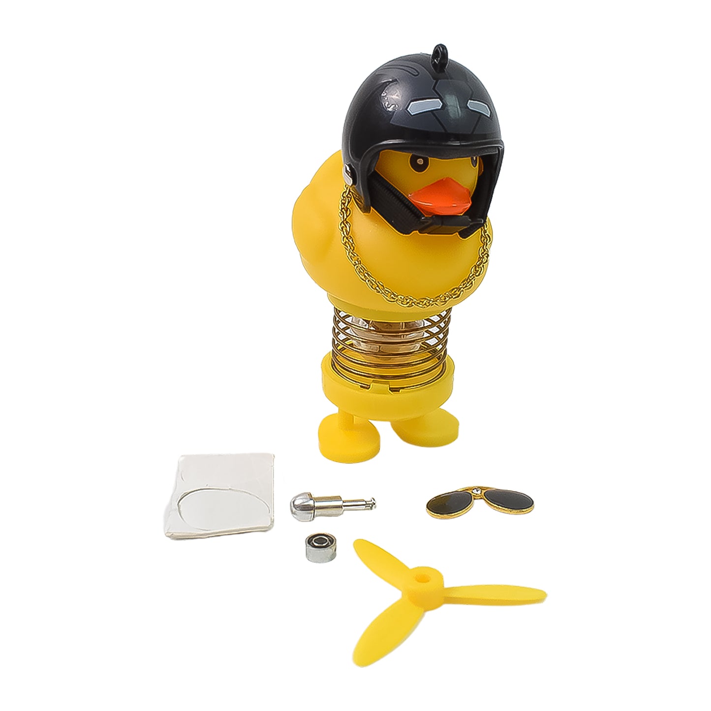 Spring Doll Dance Toy Duck Car Bicycle Bell With Propeller Helmet (1 Pc Mix Design)