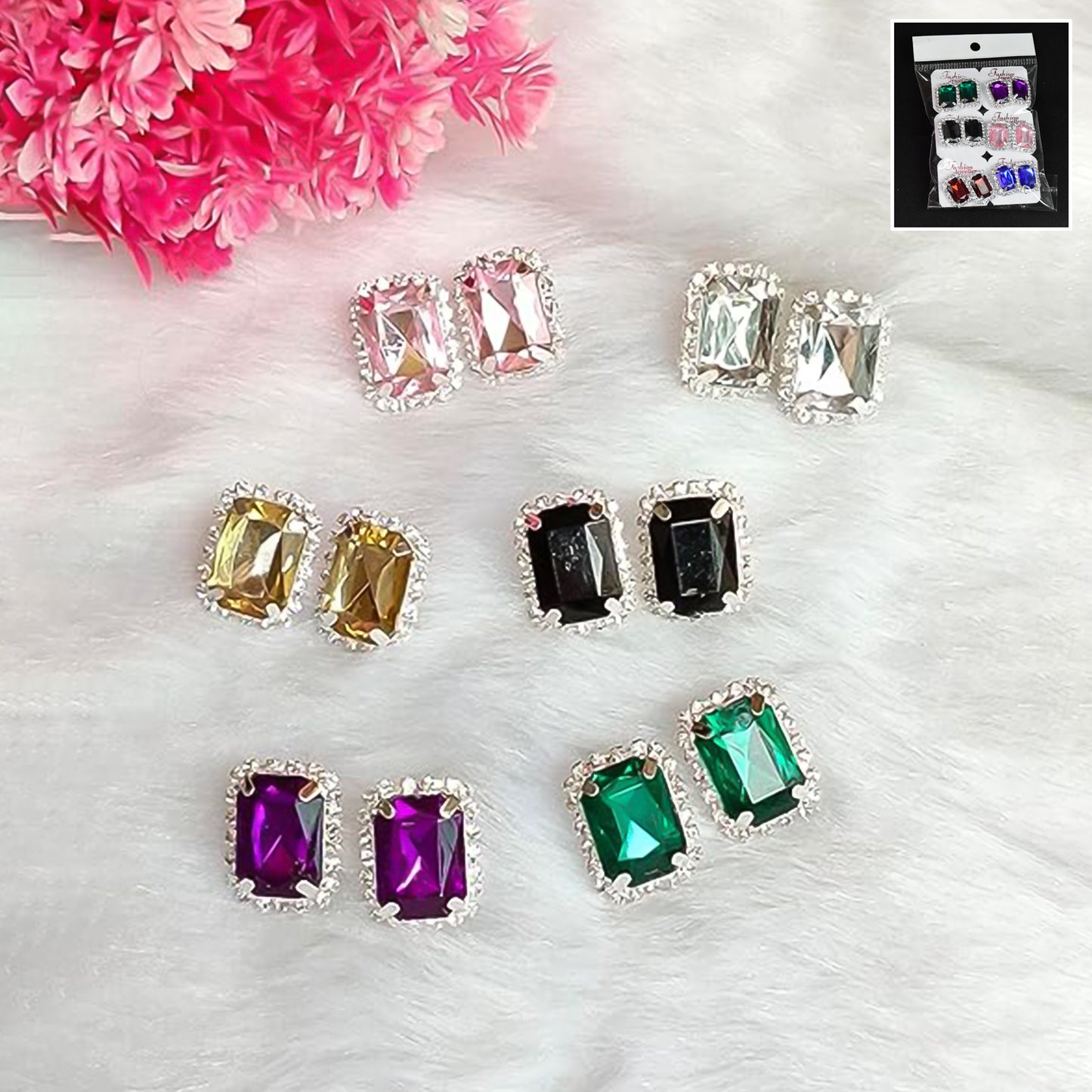 Interchangeable triangular shaped Diamond Earrings