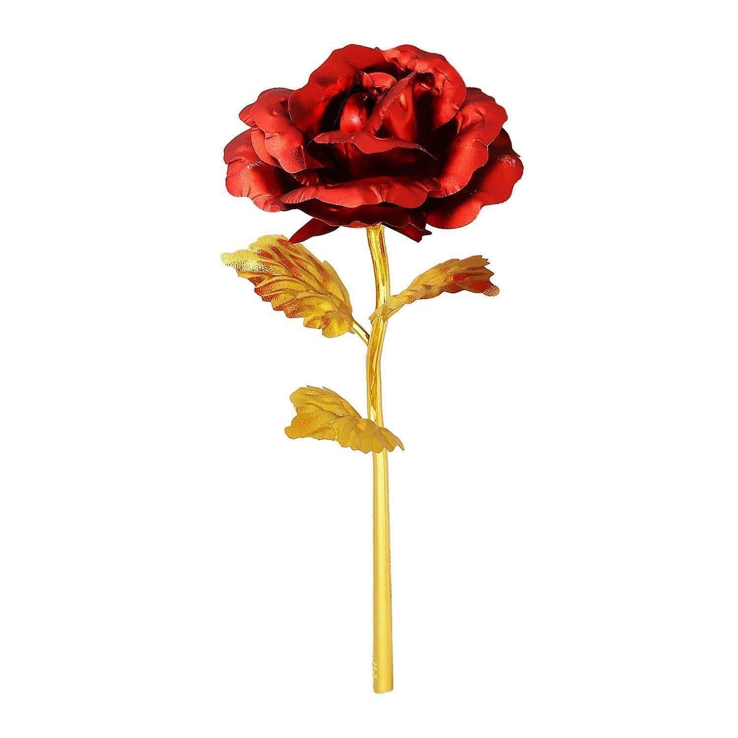 24k Artificial Golden Rosegold Red Rose With Gift Box