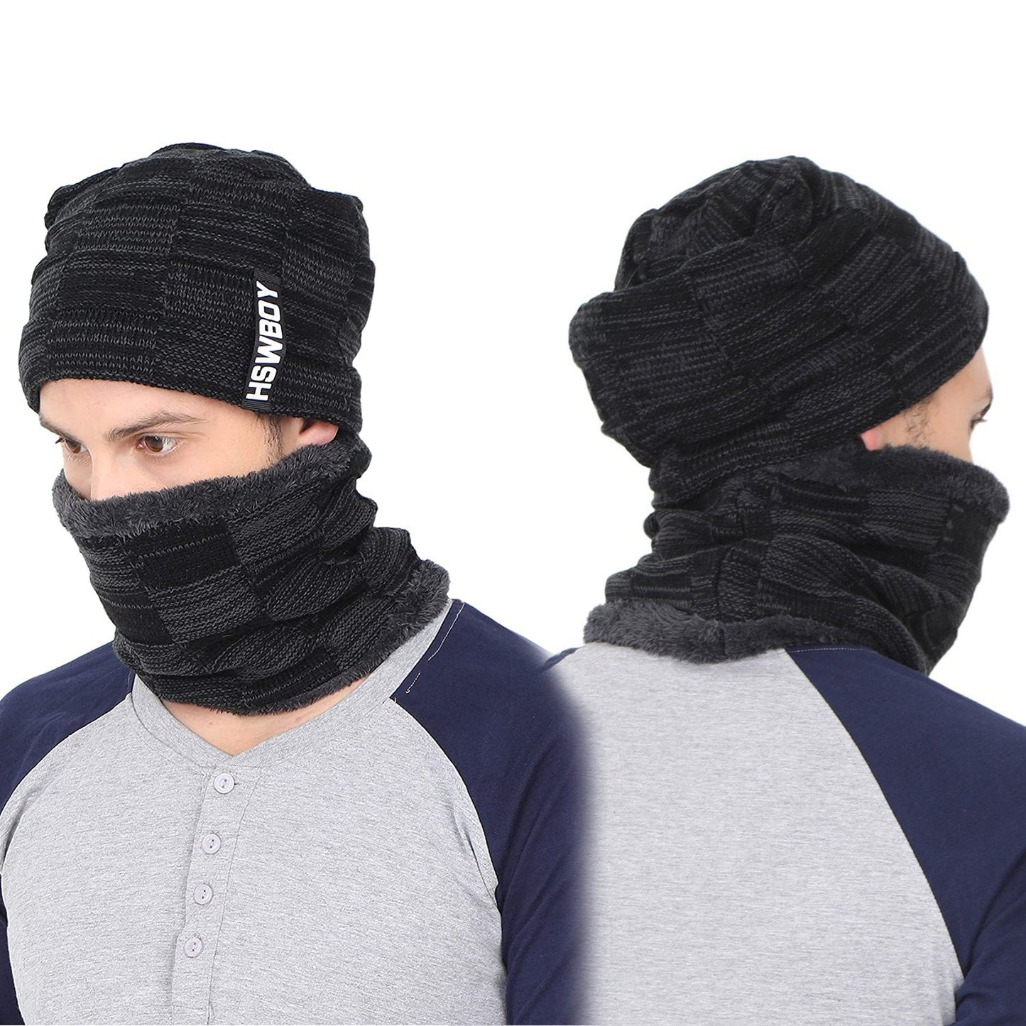Ultra Soft Unisex Woolen Beanie Cap and Muffler Scarf