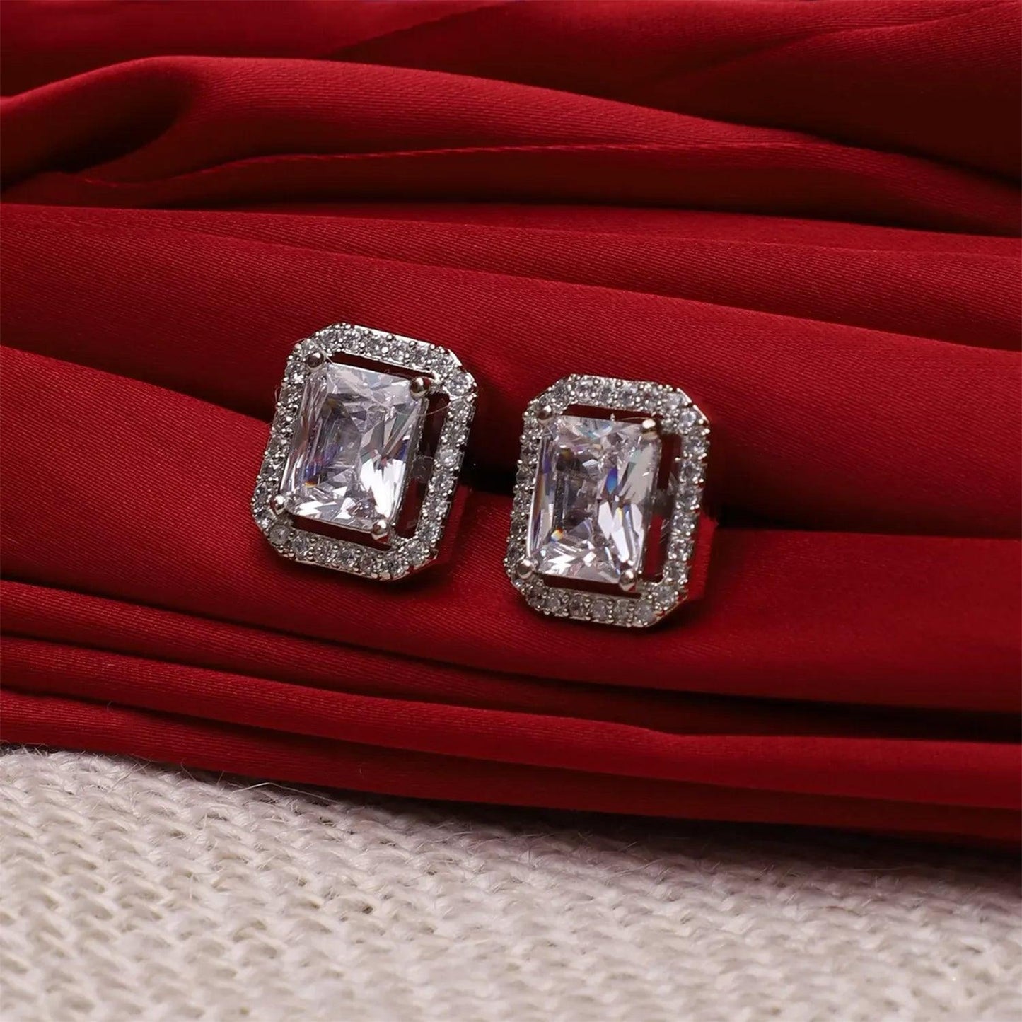 Interchangeable triangular shaped Diamond Earrings