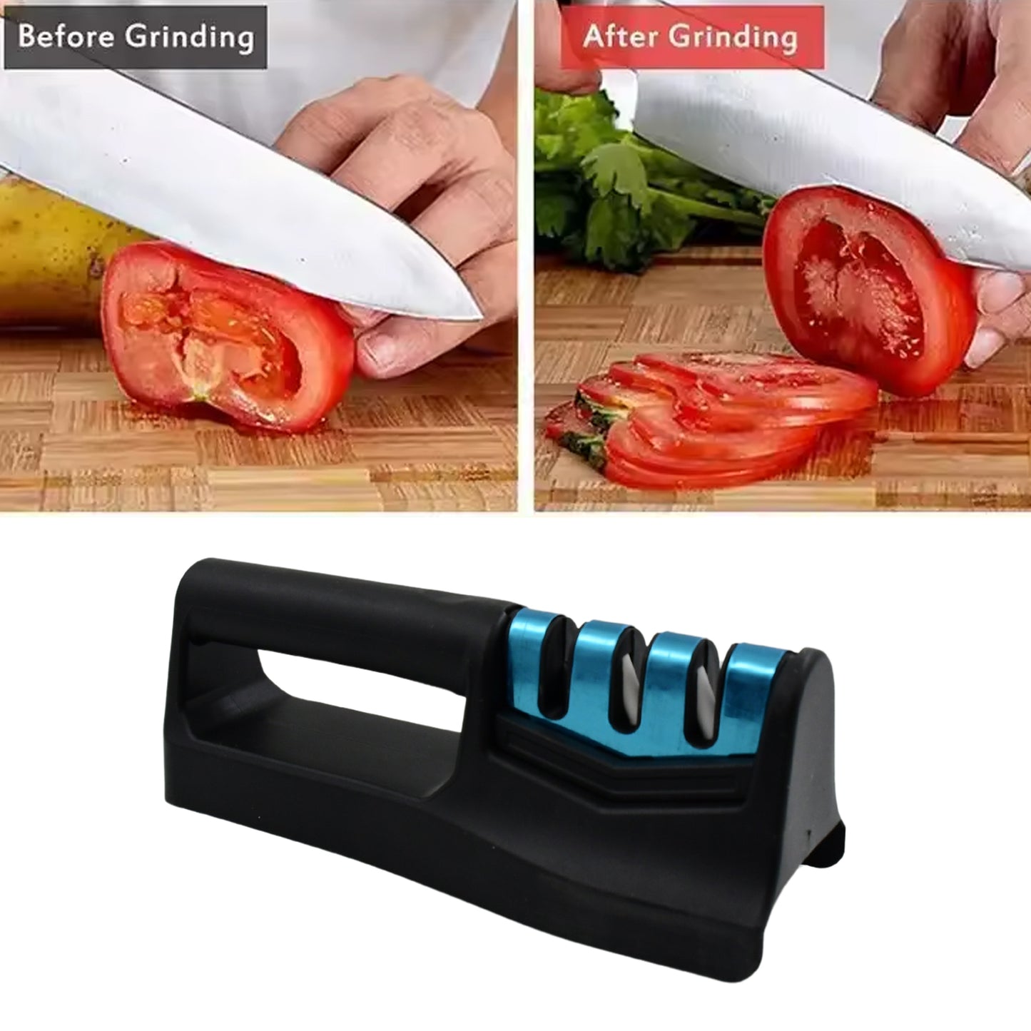 Knife Sharpener For Kitchen With Vegetable Chopper And Fish Scale Remover Handheld Knives Pocket Knife Sharpener (9 in 1)