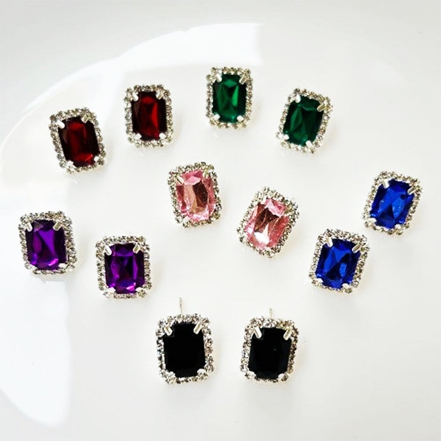 Interchangeable triangular shaped Diamond Earrings