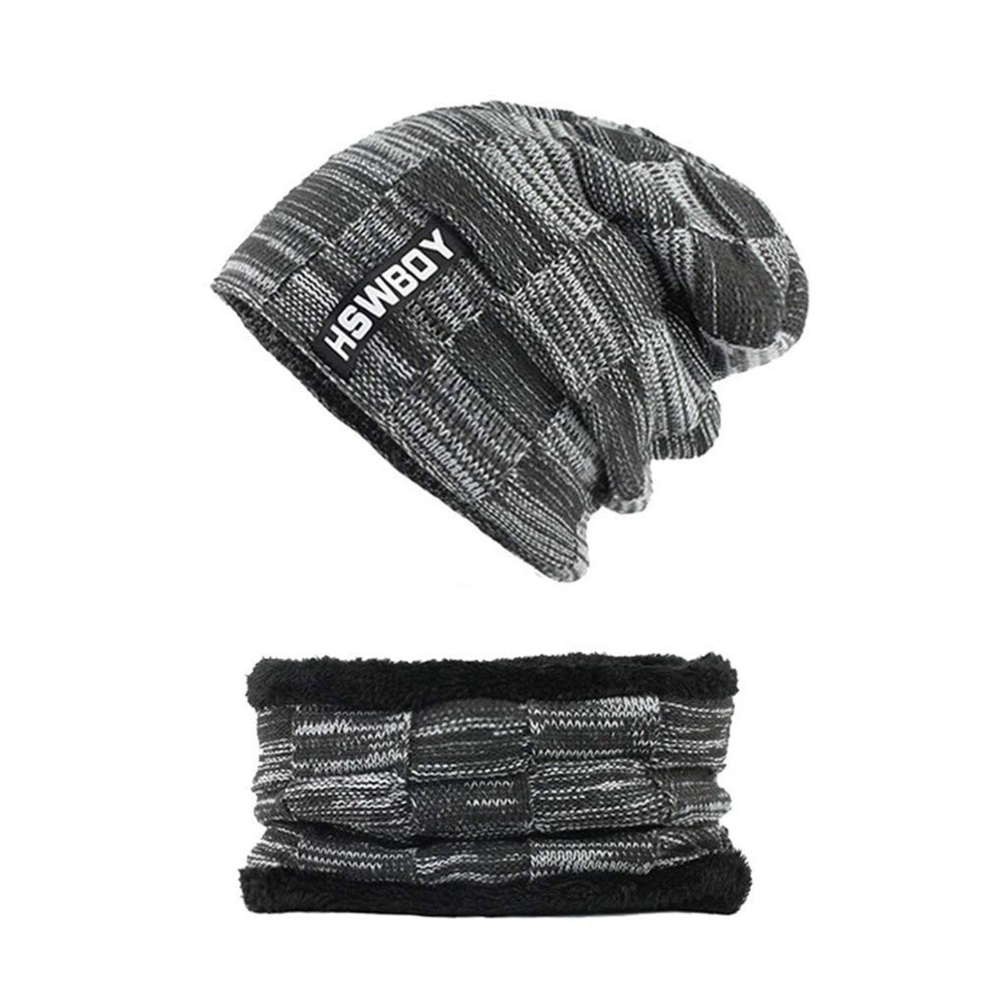Ultra Soft Unisex Woolen Beanie Cap and Muffler Scarf