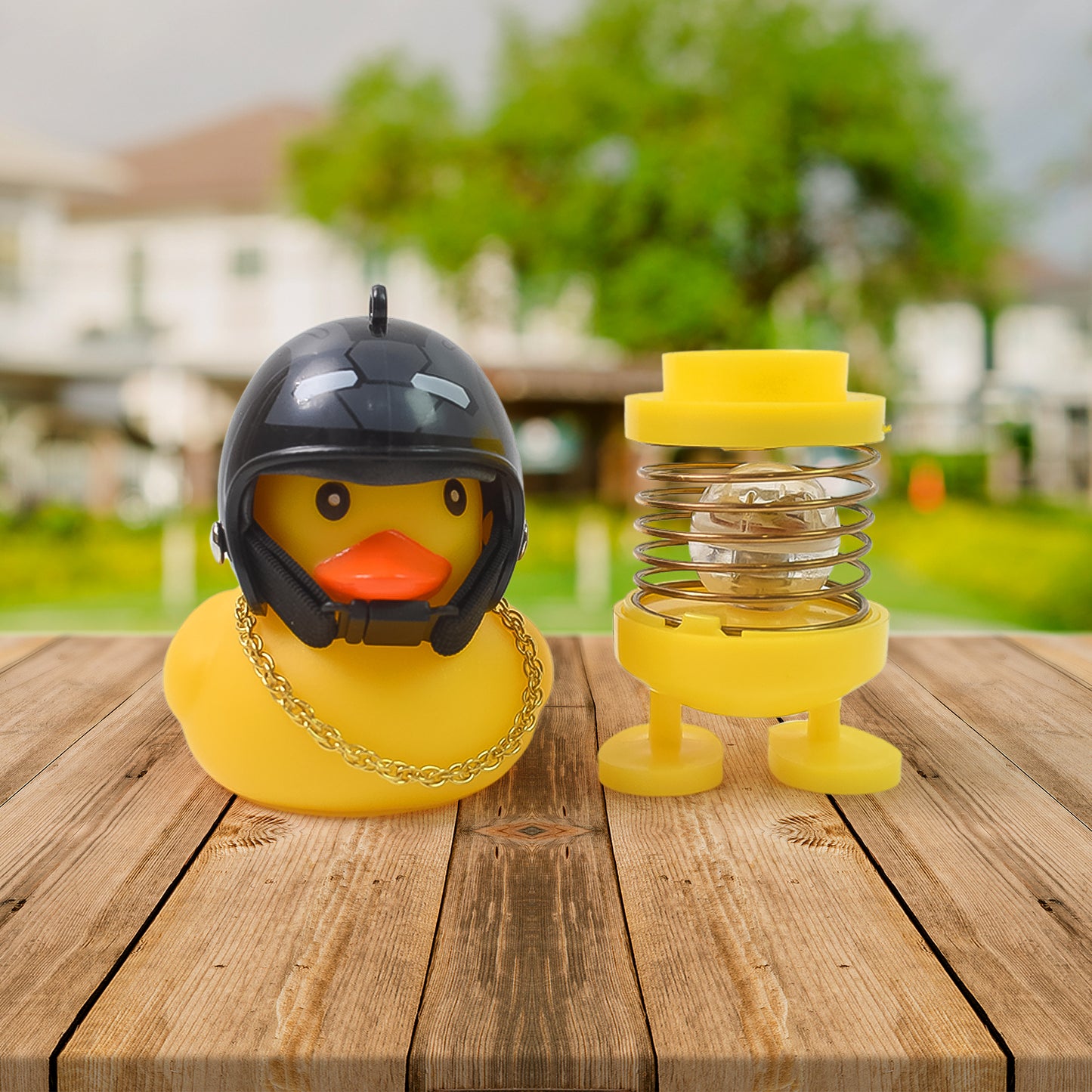 Spring Doll Dance Toy Duck Car Bicycle Bell With Propeller Helmet (1 Pc Mix Design)