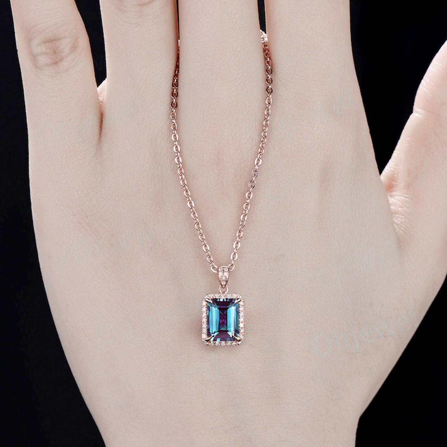 Stone Pendant Necklace Chain Set With Earrings (1 Set Mix Color Design)