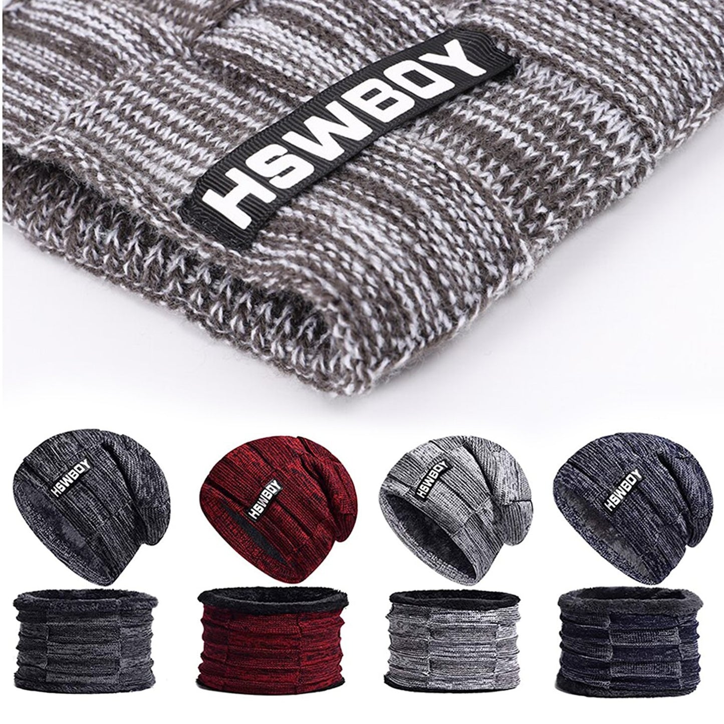 Ultra Soft Unisex Woolen Beanie Cap and Muffler Scarf