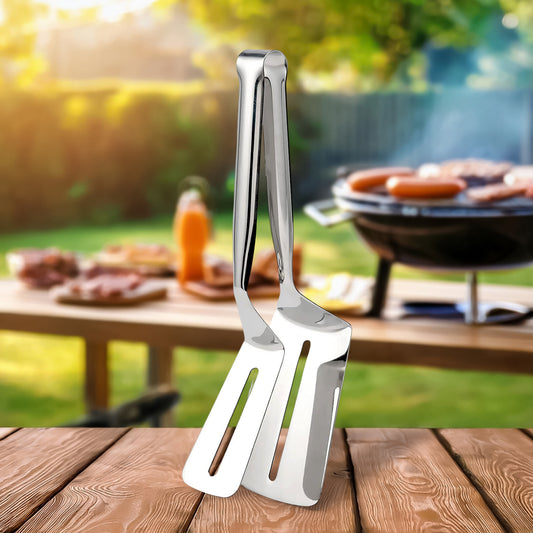 Stainless Steel Cooking Tong - Multifunctional Slotted Fish Double-sided Spatula