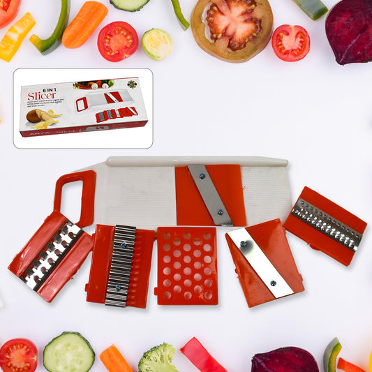 6 In 1 Plastic Vegetables Slicer Cutter And Fruit Dicer and Grater (1 Set)
