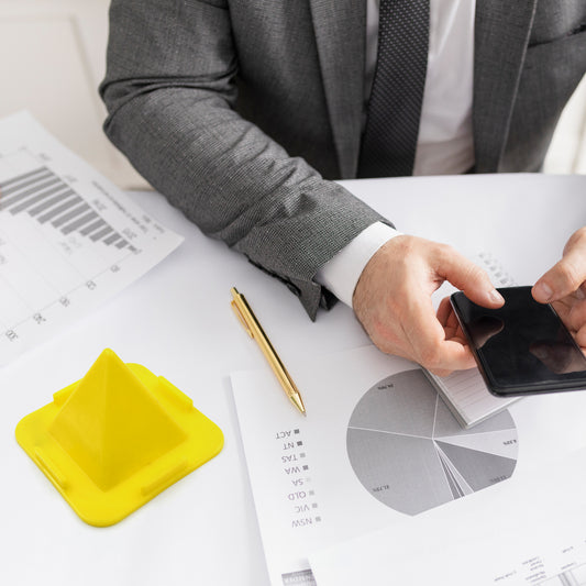 Four-sided Pyramid Shape Table Mobile Holder Stand