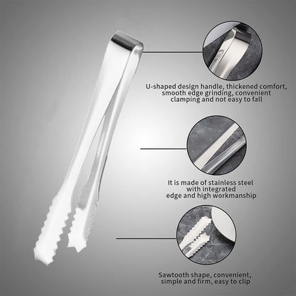Stainless Steel Tong For Lifting Ice Cubes Sugar Cubes Serving Tongs(1 Pc)
