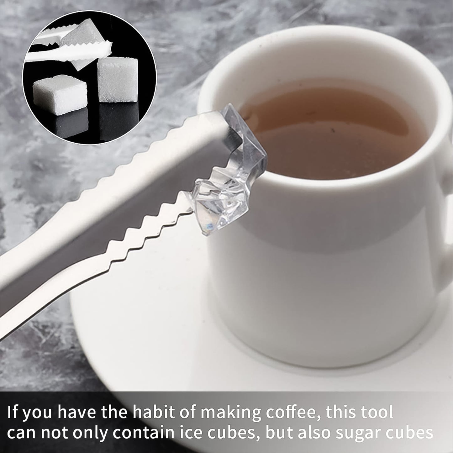 Stainless Steel Tong For Lifting Ice Cubes Sugar Cubes Serving Tongs(1 Pc)