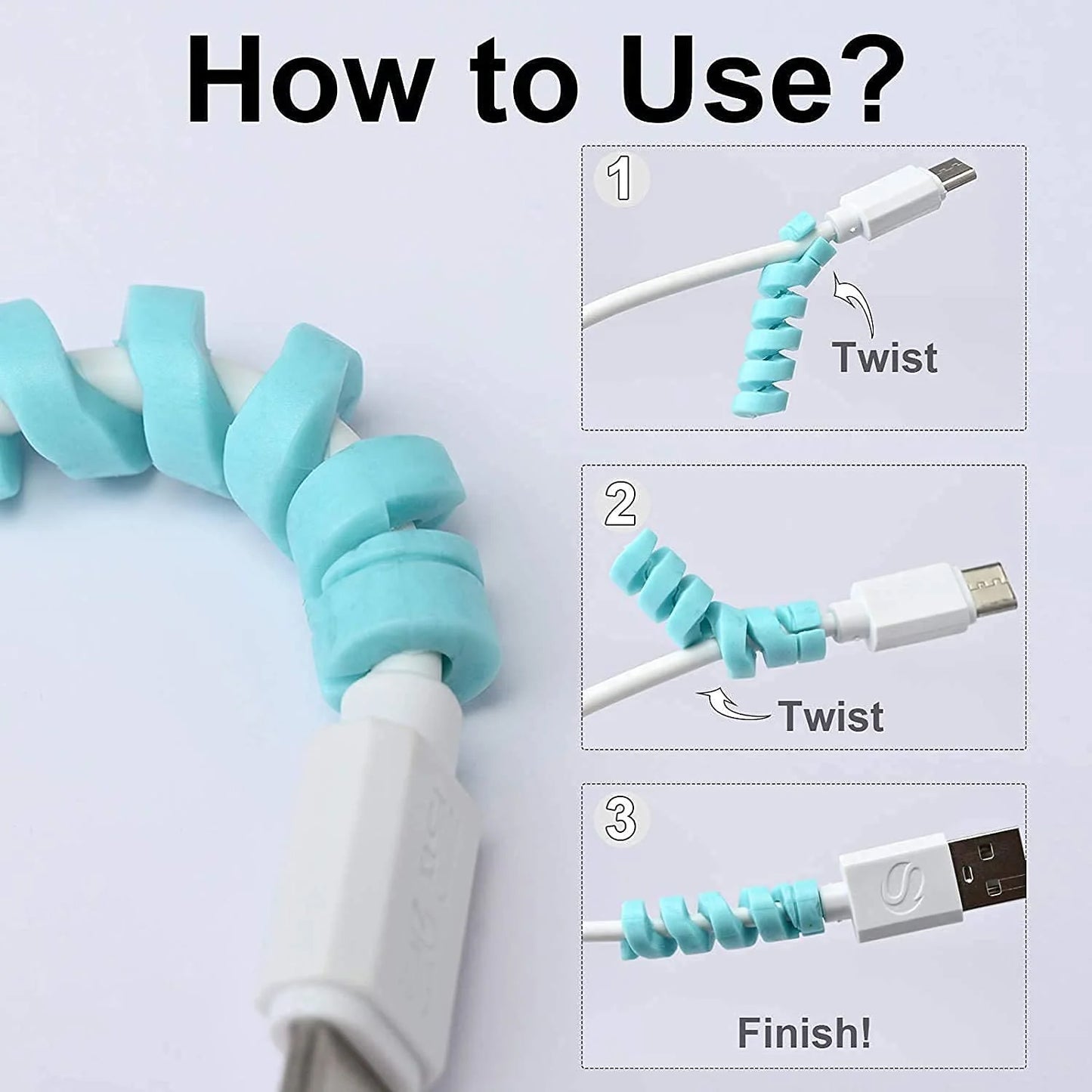 Spiral Charger Cable Protector Data Cable