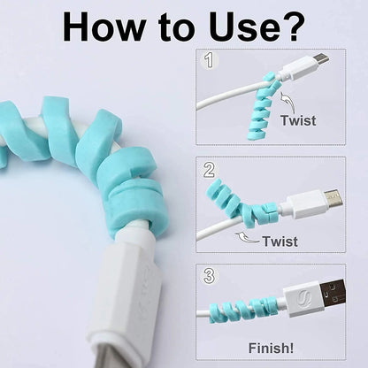 Spiral Charger Cable Protector Data Cable