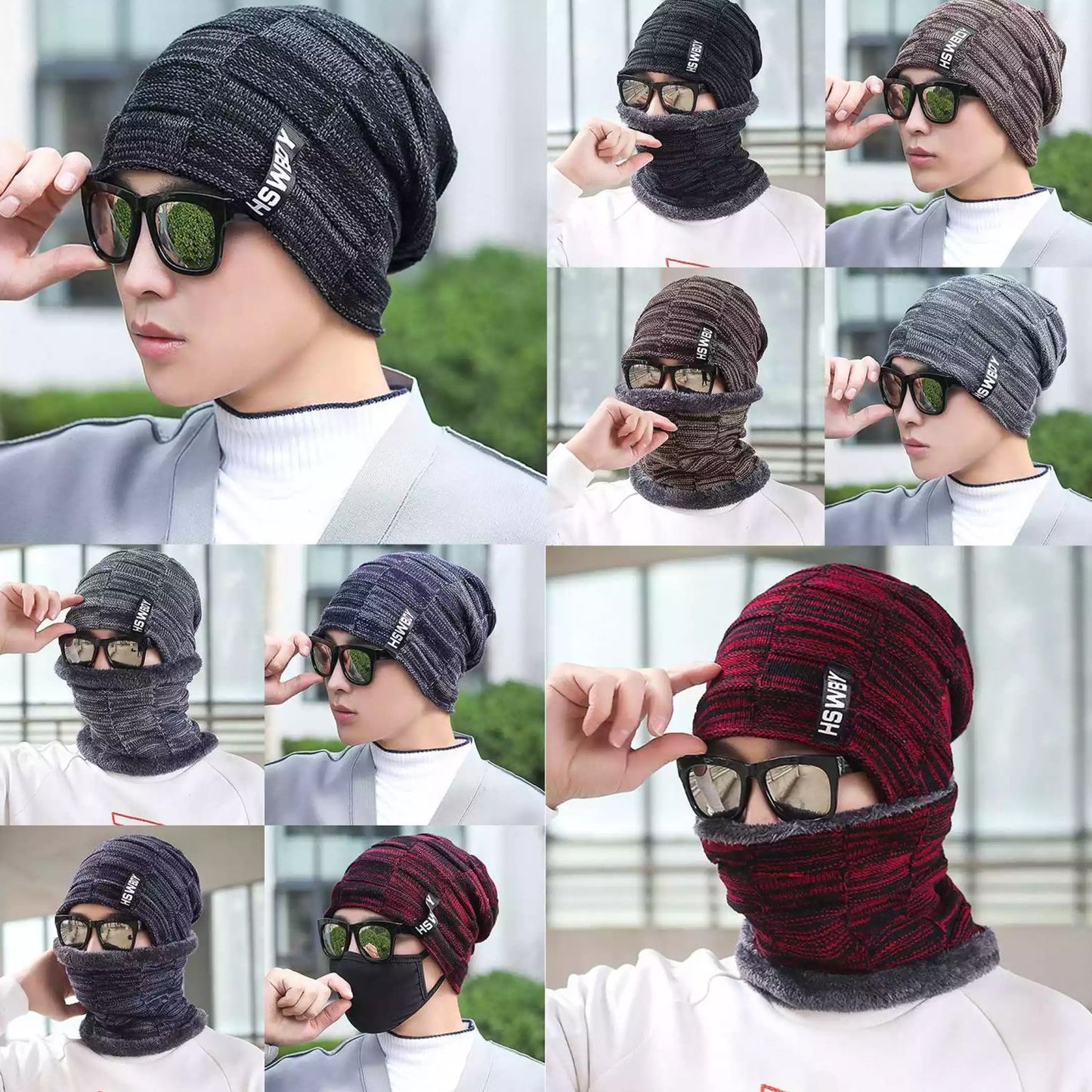 Ultra Soft Unisex Woolen Beanie Cap and Muffler Scarf