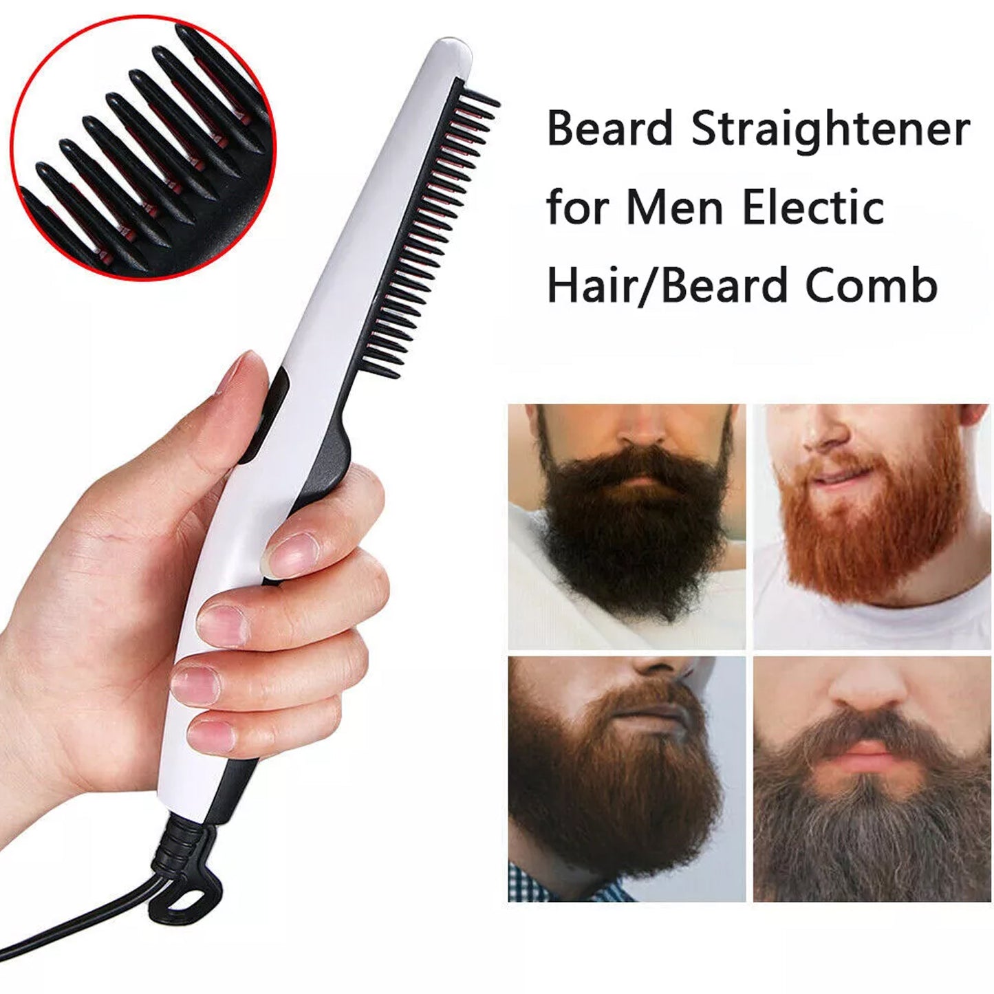 Portable Electric Hair and Beard Straightening Comb